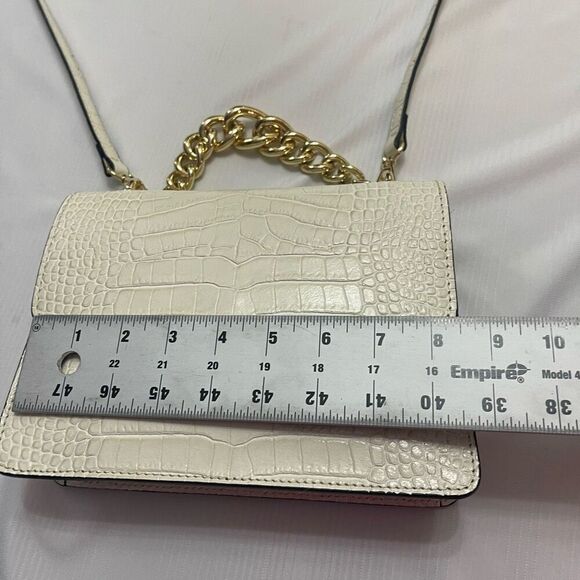 House of Harlow 1960 Handbag Croc Embossed Italian Leather Ivory - Picture 9 of 14